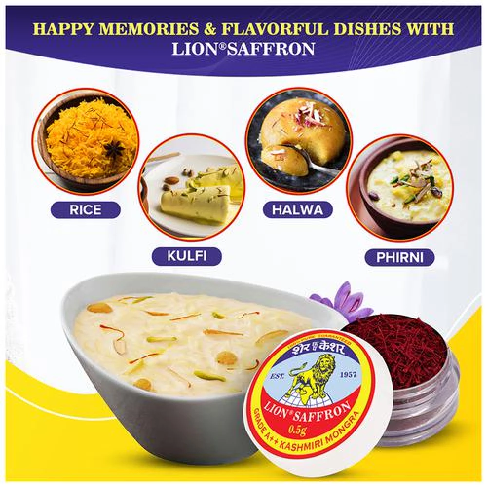 LION SAFFRON Kashmiri Mongra Kesar Grade A++ - Used For Cooking, 0.5 g-9.webp